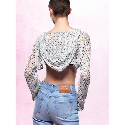 IFIK Knit Short Cardigan Top Grey