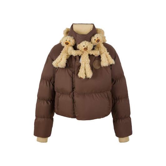 13De Marzo Doozoo Neck Round Down Jacket Brown