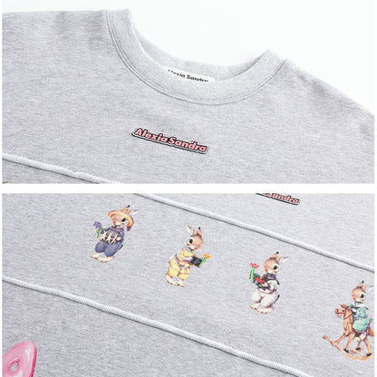 Alexia Sandra Four Rabbits Destroyed Sweater Grey