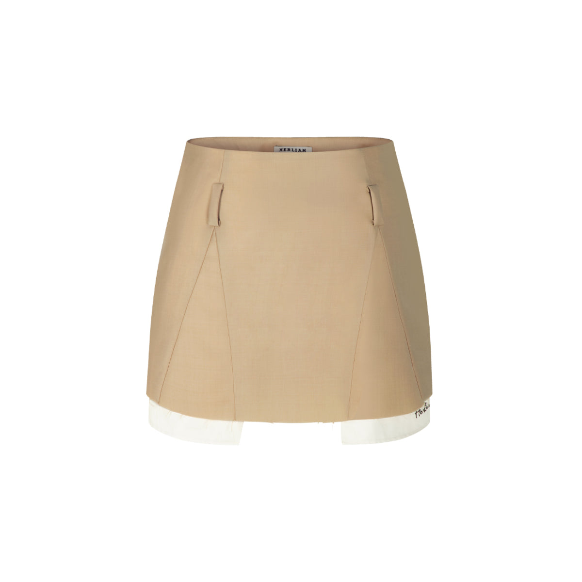 Herlian Double Layered Suit Skirt Khaki