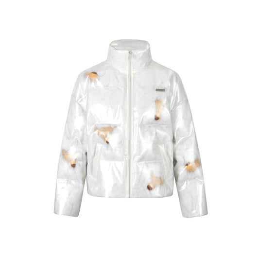 13De Marzo Bear Icon Transparency Down Jacket White