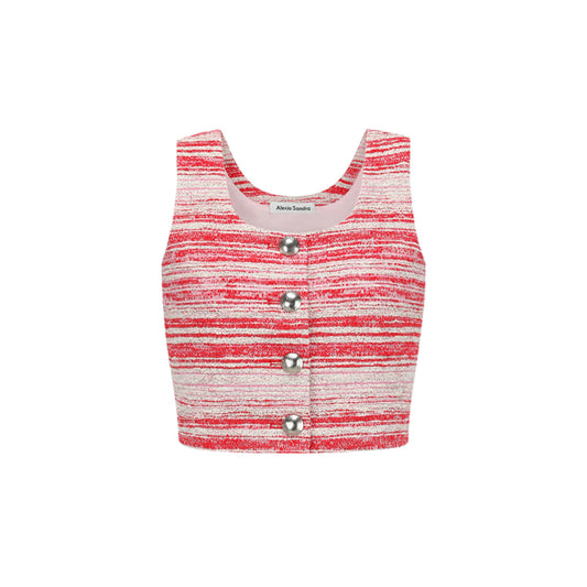 Alexia Sandra Striped Tweed Vest Top Pink