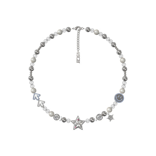 VSCH Arrow Smiling Face Star Pearl Necklace