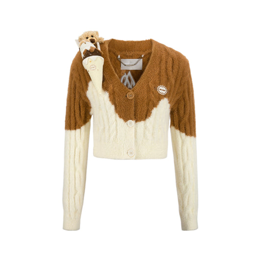 13De Marzo Doozoo Melt Ice Cream Knit Cardigan Brown