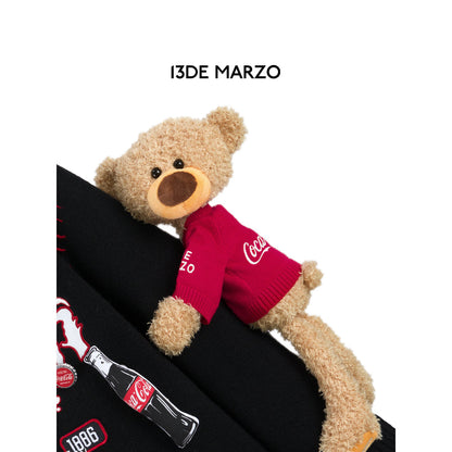 13De Marzo X Coca-Cola Bear Destroyed Knit Hoodie Black