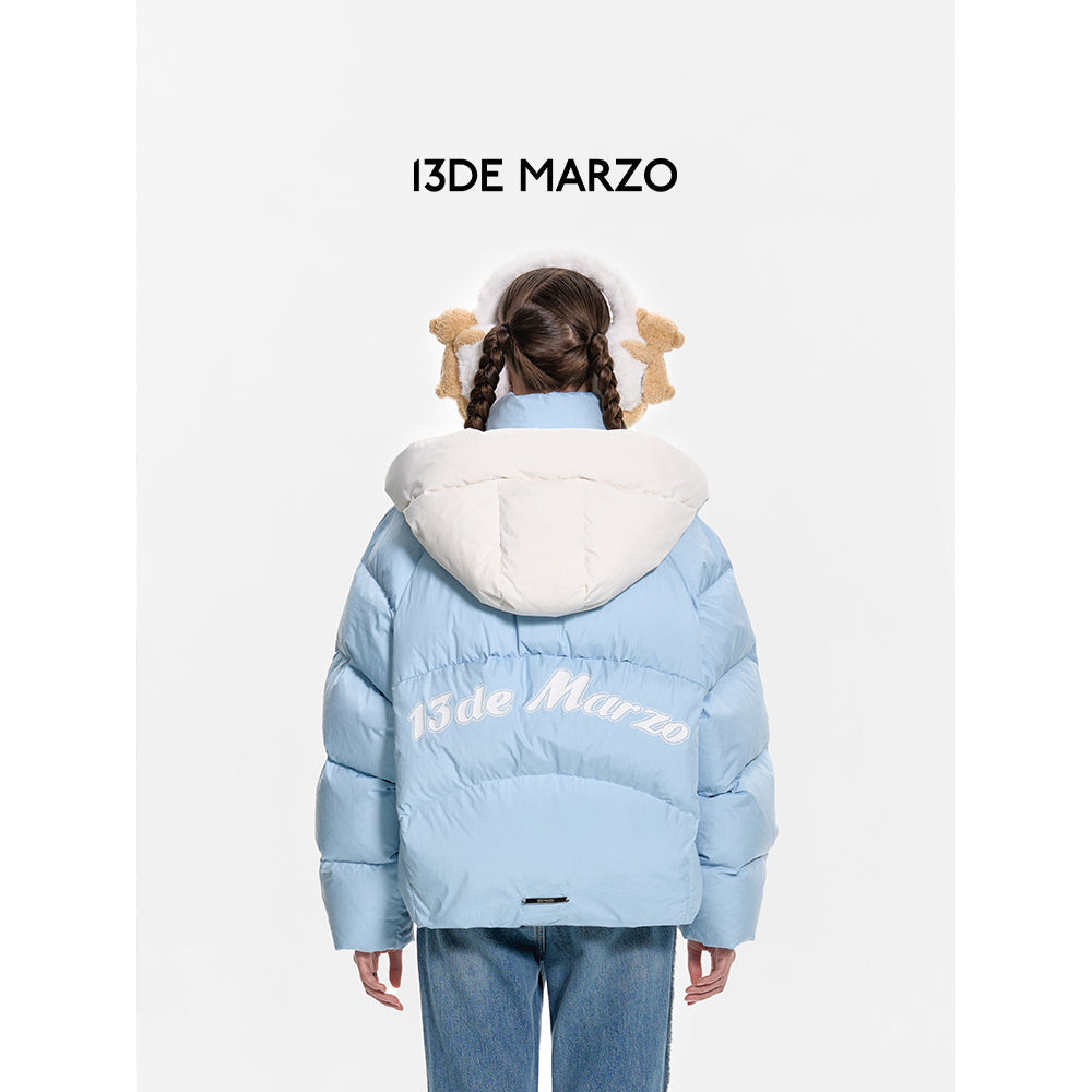 13De Marzo Bear Hood Down Jacket Blue