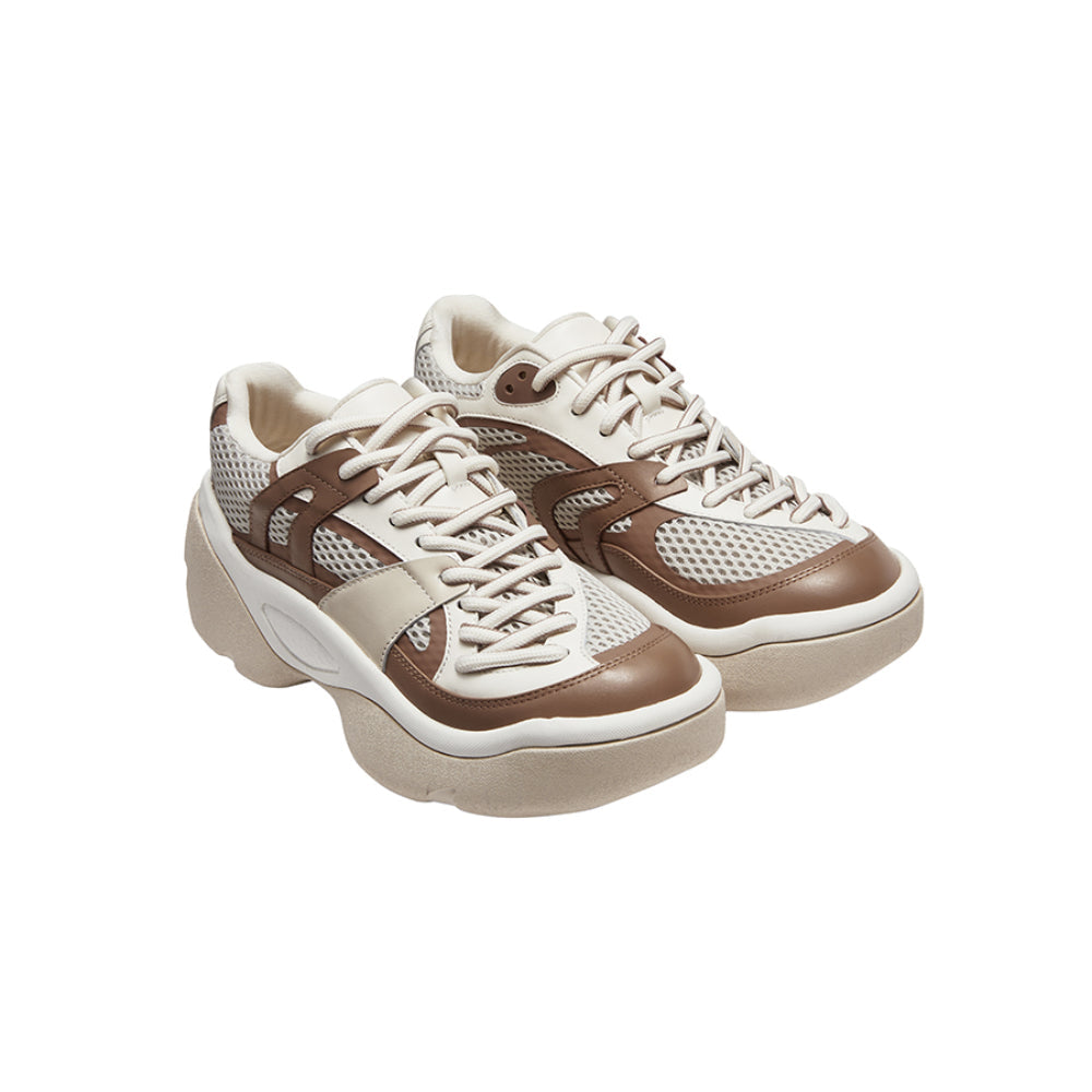 Lost In Echo Twist Upper Thick Sole Casual Retro Sneaker Khaki