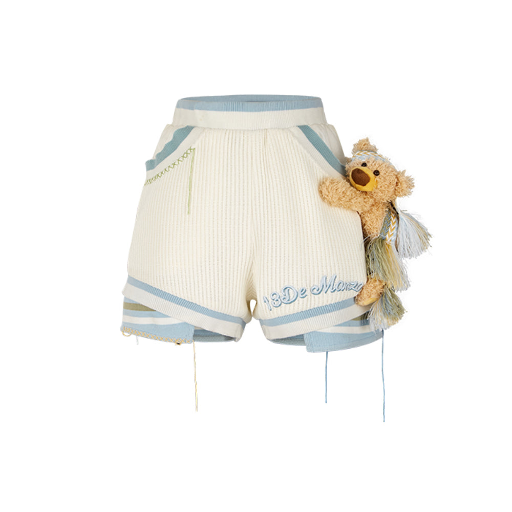 13De Marzo Bear Deconstruct Knit Shorts