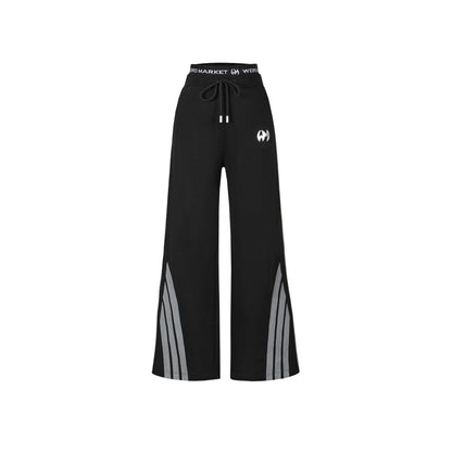 Weird Market 3M Reflective Striped Sport Pants Black