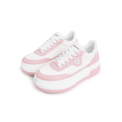 Ann Andelman Logo Heel Platform Sneaker Light Pink