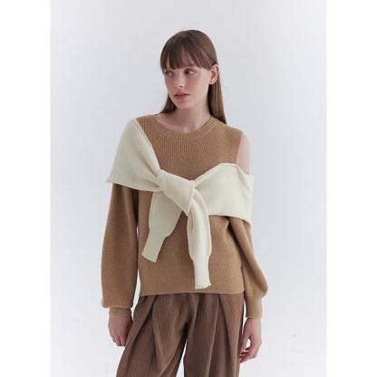 Rumia Layered Knit Jumper Camel