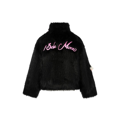 13De Marzo X Kuromi Bear Artificial Mink Coat Black