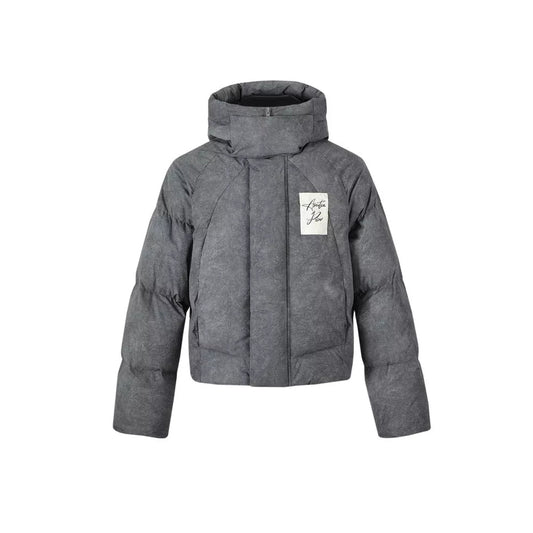 Aventen Pin Signature Patch Logo Down Jacket Grey