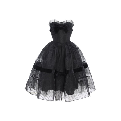 Callrinduck Twilight Tiered Mesh Dress Black