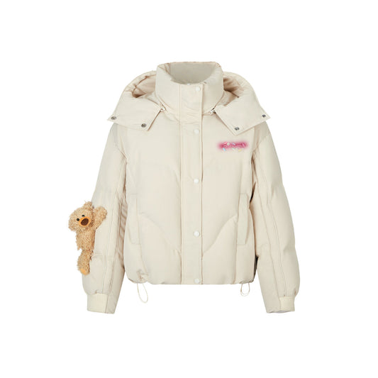 13De Marzo Neon Light Logo Down Jacket Cream