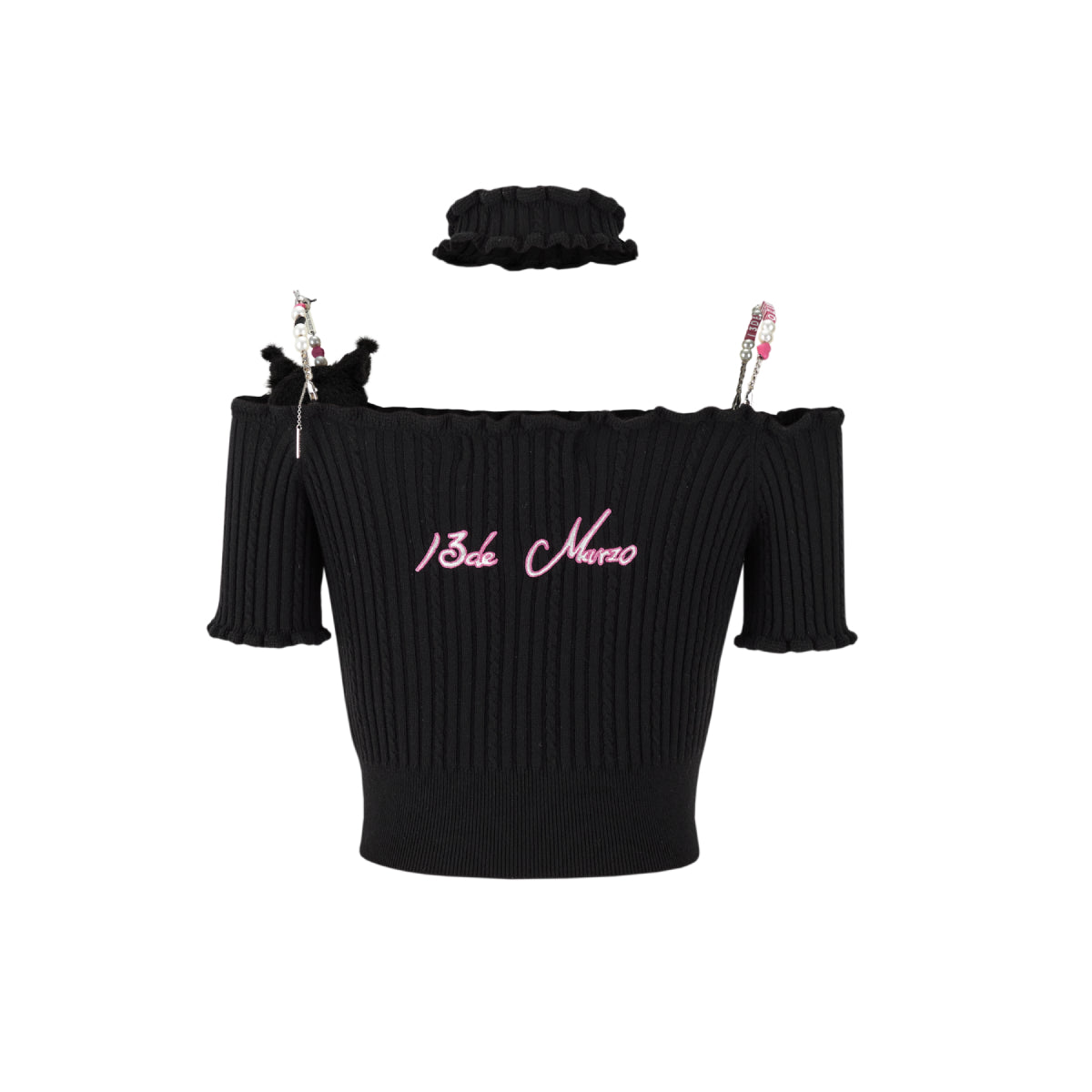 13De Marzo X Kuromi Knit Top Black