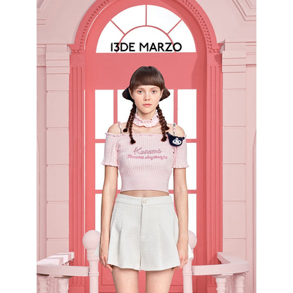 13De Marzo X Kuromi Knit Top Pink