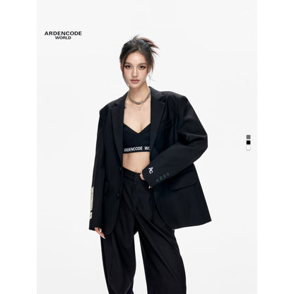 ARDENCODE Patchwork Oversize Suit Blazer Black