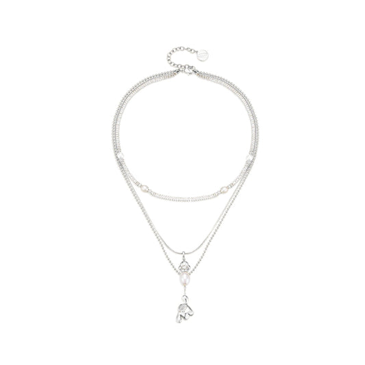 Lost In Echo Yetti Balloons Three-Layer Necklace Sliver