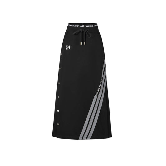 Weird Market 3M Reflective Striped Sport Skirt Black