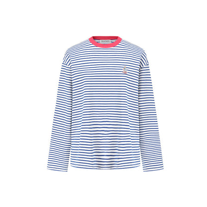 Alexia Sandra Embroidery Small Rabbit Striped L/S Tee Blue