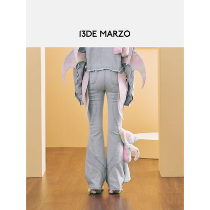 13De Marzo X INSTINCTOY Rainbow Bear Flare Jeans