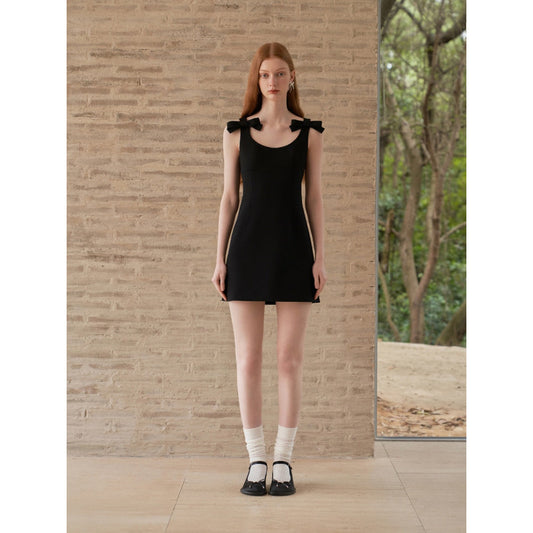 Ester Hsu Bow Knot Mini Dress Black