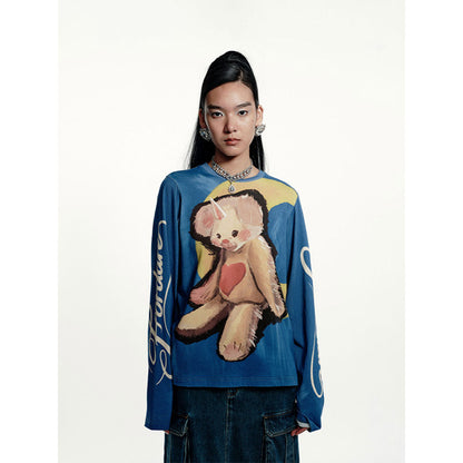 FORDARE Printed Unicorn Bear L/S T-Shirt Blue