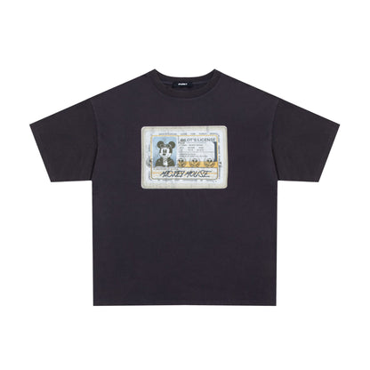 Purey Micky Mouse Licence Printed T-Shirt Vintage Black