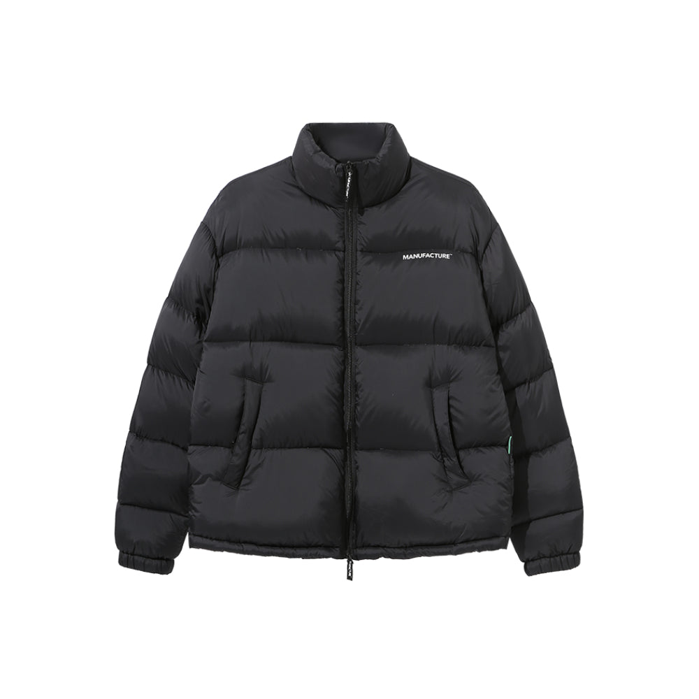 MANUFACTURE Uniform Basic Logo Down Jacket Black