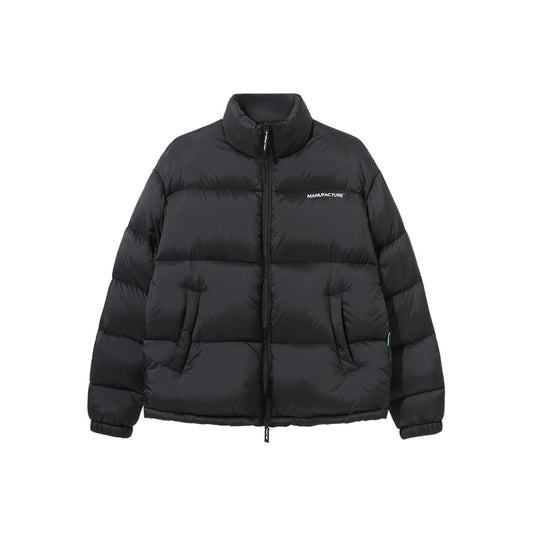 MANUFACTURE Uniform Basic Logo Down Jacket Black