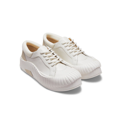 Lost In Echo Irregular Wavy Edge Thick-Soled Casual Sneaker White