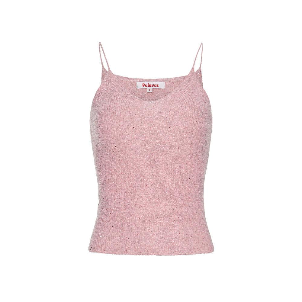 Palavas V-Neck Knitted Slim Vest Pink