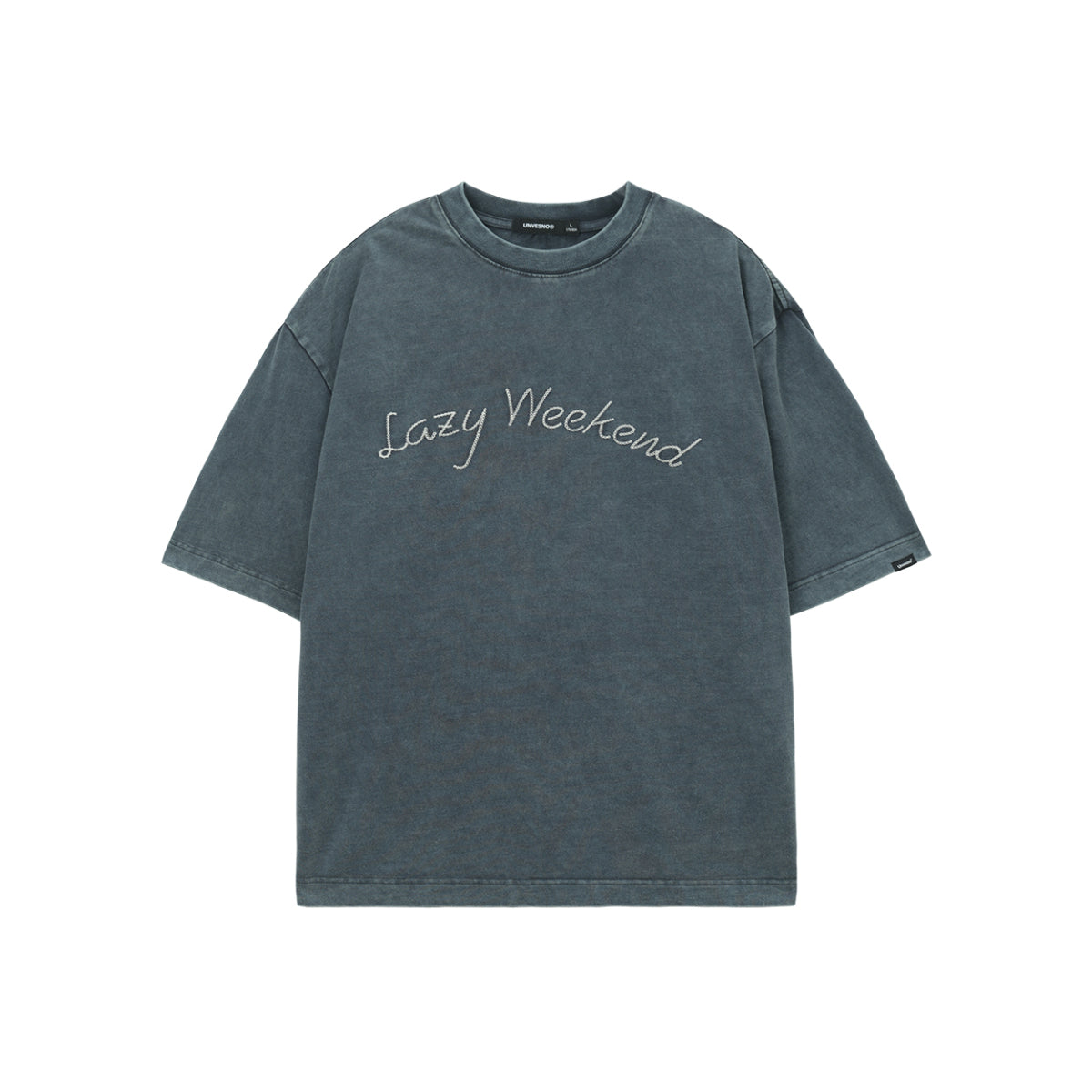 Unvesno 'Lazy Weekend' Washed Snowflake T-Shirt Grey