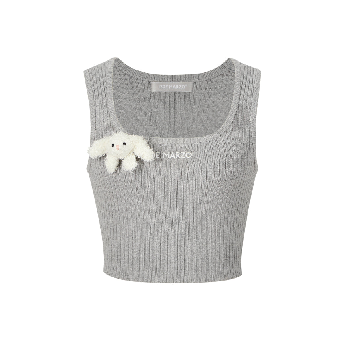 13De Marzo Bear Basic Knit Tank Vest Gray