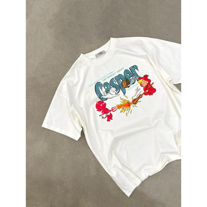 Purey Casper Cartoon Printed T-Shirt White