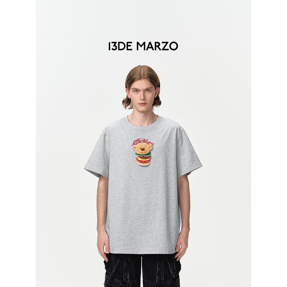 13De Marzo Layered Hamburger T-Shirt Grey