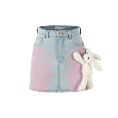 13De Marzo Doozoo Heart Logo Denim Skirt Blue