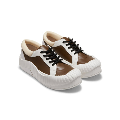 Lost In Echo Irregular Wavy Edge Thick-Soled Casual Sneaker Brown