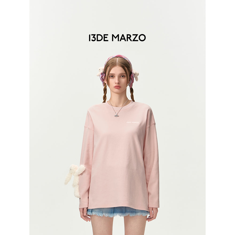 13De Marzo Doozoo Sleeve Bear L/S T-Shirt Pink