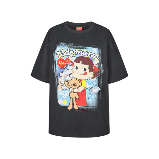 13De Marzo X Peko Sweets Bear Washed T-Shirt Black