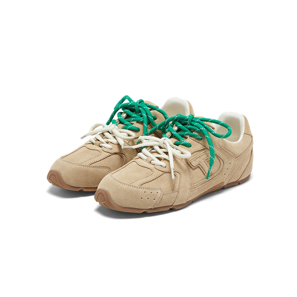 Laber Three Dual-Tone Lace-Up Running Sneaker Khaki