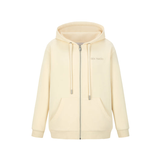 13De Marzo Doozoo Logo Zip Up Hoodie Beige