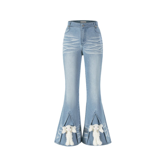 13De Marzo Doozoo Flare Washed Jeans Blue