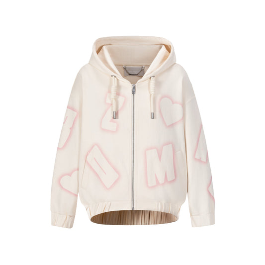 13De Marzo Digital Logo Monogram Hoodie Beige