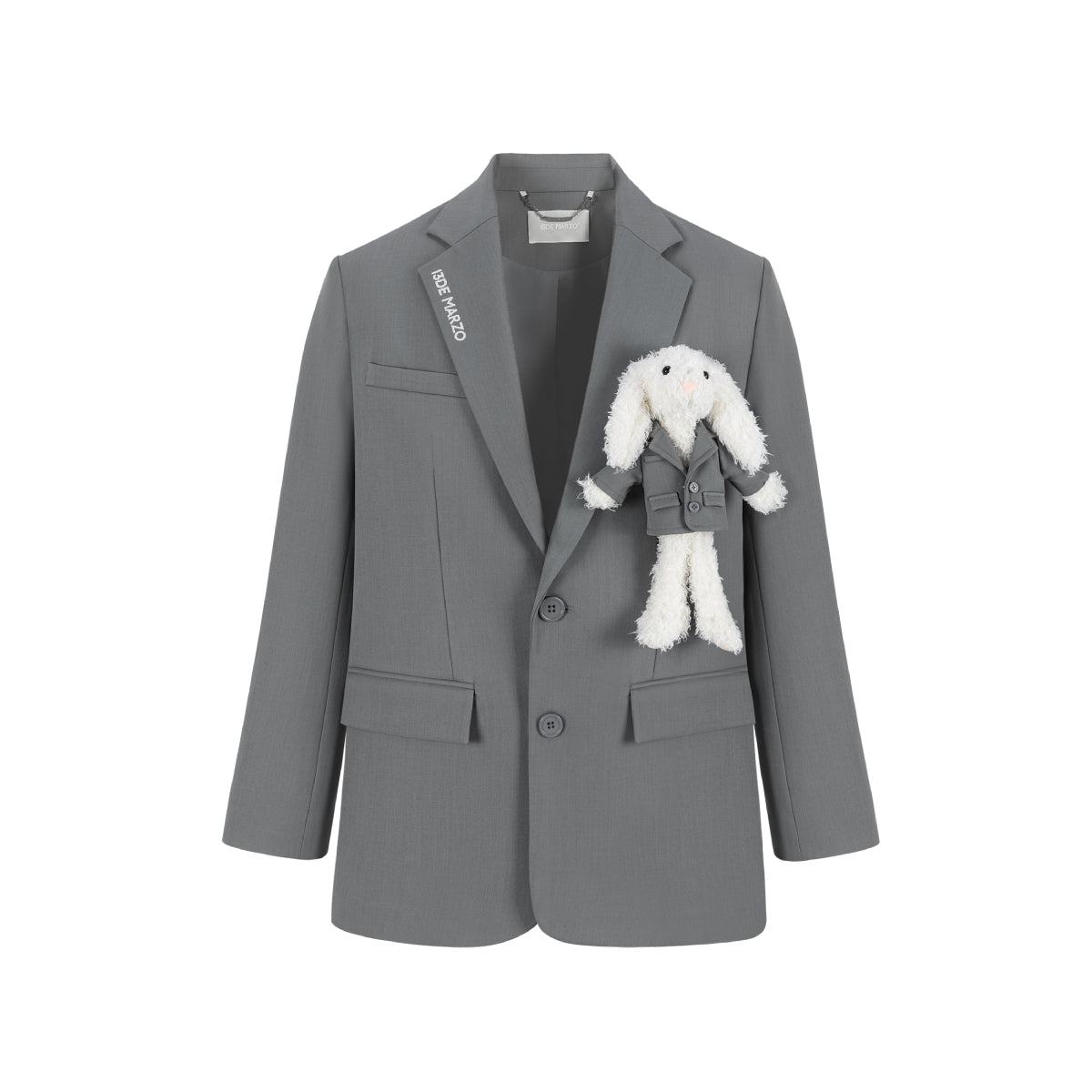 13De Marzo Plush Bear Suit Jacket Gray