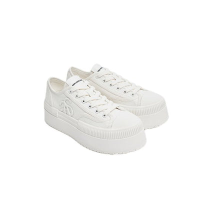 Ann Andelman Classic Court Platform Canvas Sneaker White