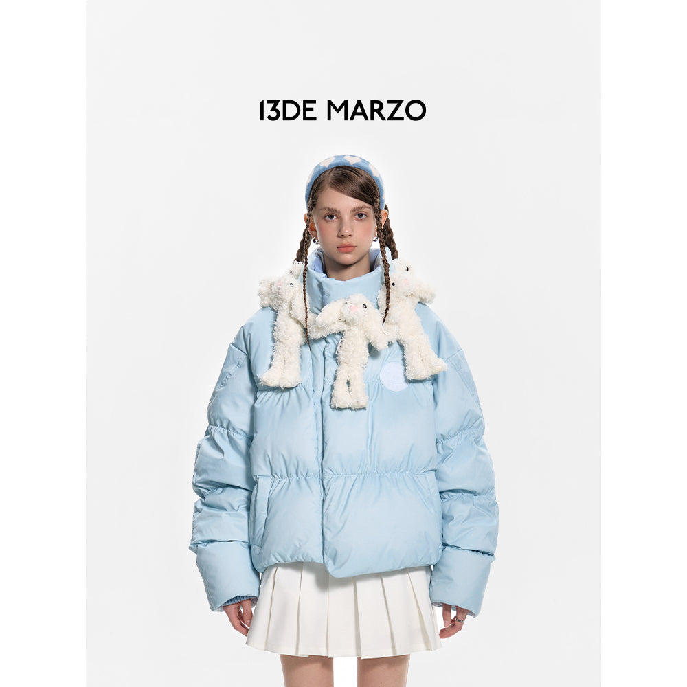 13De Marzo Doozoo Neck Round Down Jacket Blue