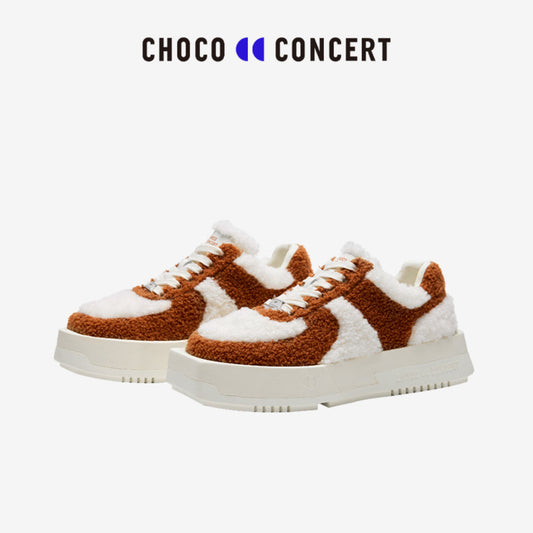 Choco Concert Mis-Matched Fleece Square Toe Sneaker Brown