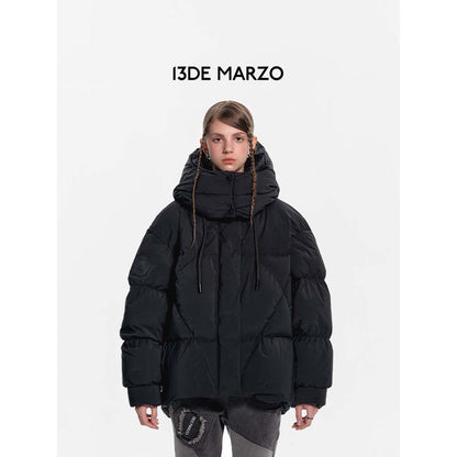 13De Marzo Bear Embossment Down Jacket Black